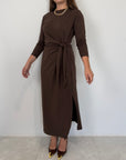 Haveone - Abito in cotone con fiocco moro