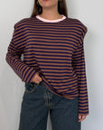 Haveone - Maglia spalline righe viola