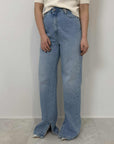 Please - Jeans palazzo con spacco interno