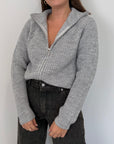 Haveone - Cardigan con zip grigio