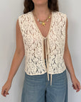 Haveone - Gilet in crochet beige