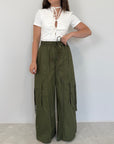 Tensione In - Pantalone cargo paracute verde
