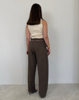 SusyMix - Pantalone no stellina in lino moro