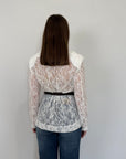 Haveone - Giacca in pizzo con cinture bianca