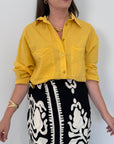 Haveone - Camicia leggera in cotone gialla