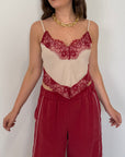 Haveone - Top punte in pizzo beige