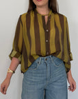 Haveone - Camicia righe larghe olio