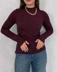 Haveone - Maglia Modal e Lana Bordeaux