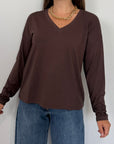 SusyMix - Maglia scatola scollo V moro