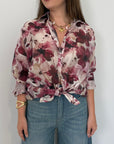 SusyMix - Camicia floreale con fiocco magenta