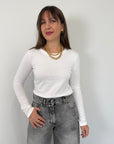 SusyMix - Maglia slim manica lunga bianca