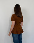 Tensione In - T-shirt godet tabacco