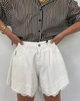 Haveone - Short Ivy farfalla bianco con pizzo