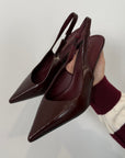 Decolletè vernice opaca bordeaux
