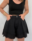 Haveone - Short Ivy farfalla nero con pizzo