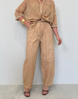 Haveone - Pantalone barrel nocciola