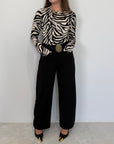 Tensione In - Pantalone barrel nero