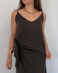 Haveone - Top bretella 100% Lino moro