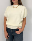 Havoene- Gilet in maglia panna