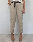 SusyMix - Pantalone in cotone sigaretta sabbia
