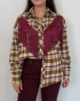 Tensione In - Camicia con frange bordeaux