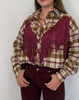 Tensione In - Camicia con frange bordeaux