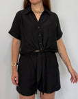 Haveone - Short goffrato nero