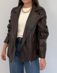 Haveone - Bomber in ecopelle liscia