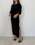 Haveone - Abito in cotone con fiocco nero