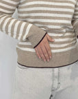 Tensione In - Maglioncino righe casha/beige/vino