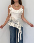 Haveone - Top in raso con pizzo