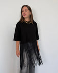 Haveone - Maglia con frange nera