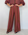 Haveone - Pantalone millerighe amarena