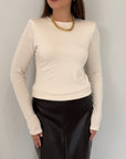 SusyMix - Maglia con spalline panna