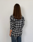 SusyMix - Camicia check nera con tasca paillettes