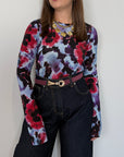 Tensione In - Maglia in tulle fiori blu