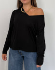 SusyMix - Maglia scatola scollo V nera