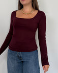 Civico23 - Maglia scollo quadrato bordeaux