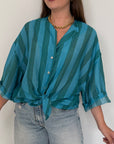 Tensione - Camicia righe acquamarina