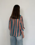 Haveone - Camicia righe larghe rosa ottanio