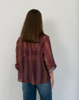 Haveone - Camicia righe larghe viola tabacco