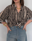Haveone - Camicia in viscosa riga fine