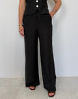 Haveone - Pantalone goffrato nero