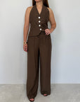 Haveone - Pantalone goffrato moro