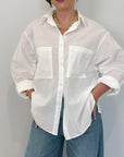 Haveone - Camicia leggera in cotone bianca