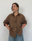 Haveone - Camicia leggera in cotone moro