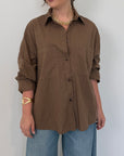 Haveone - Camicia leggera in cotone moro