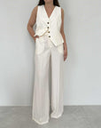 Tensione In - Completo goffrato gilet e pantalone bianco
