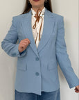 Please - Giacca in microstrass celeste