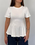 SusyMix - Maglia peplum bianca